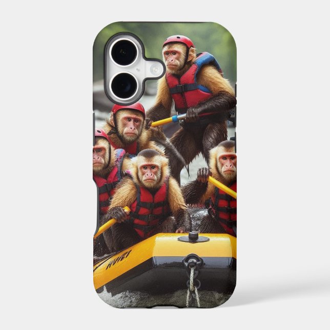 Adventurous Capuchin Monkeys Whitewater Rafting (Back)