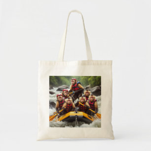 Adventurous Capuchin Monkeys Whitewater Rafting Tote Bag