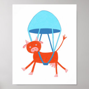 Adventurous Cow Poster
