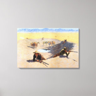 Adventurous Cowboys Fight for the Water Hole Canvas Print