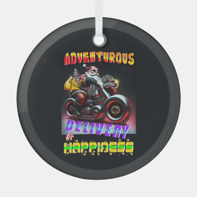 Adventurous Delivery Of Happiness Glass Ornament (Front)