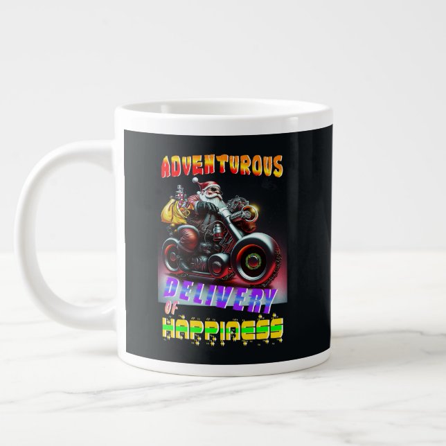 Adventurous Delivery Of Happiness Large Coffee Mug (Left)