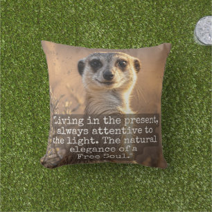 Adventurous Meerkat Living Outdoor Pillow