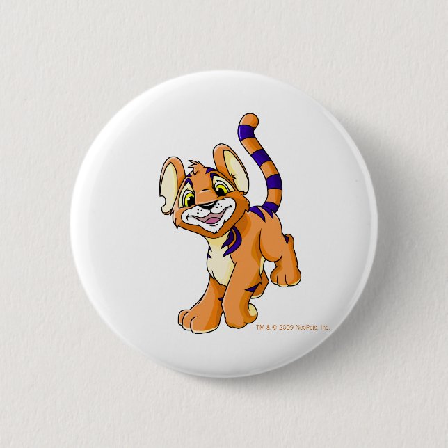 Adventurous orange Kougra 2 Inch Round Button (Front)