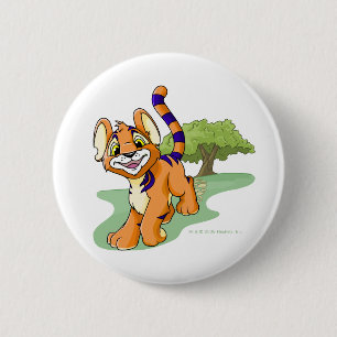Adventurous orange Kougra on Mystery Island 2 Inch Round Button