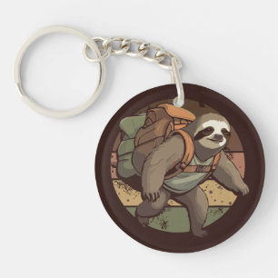 Adventurous Sloth Trekking Keychain