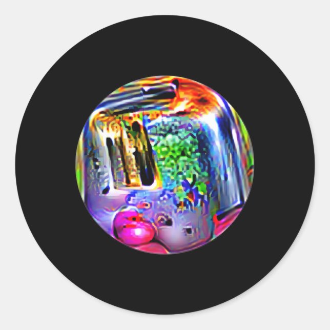 Adversarial Anti-Facial Recognition Camouflage Inv Classic Round Sticker (Front)