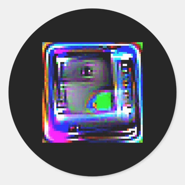 Adversarial Anti-Facial Recognition Camouflage Inv Classic Round Sticker (Front)