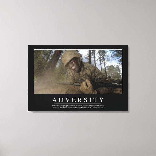 Adversity: Inspirational Quote Canvas Print (Front)