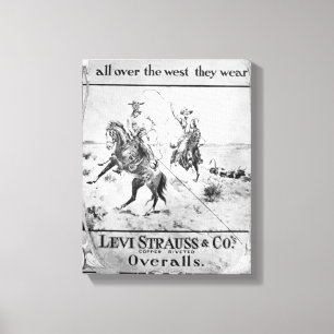 Advert for Levi Strauss & Co, c.1900 (litho) Canvas Print