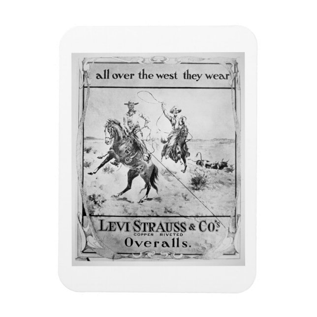 Advert for Levi Strauss & Co, c.1900 (litho) Magnet (Vertical)