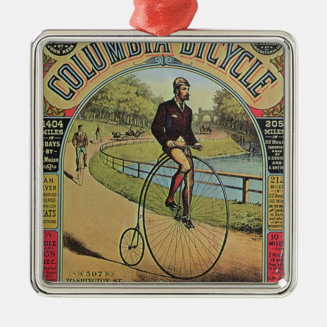 Advert for the Columbia Bicycle Metal Ornament (Front)