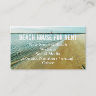 Advertise Beach House Rental Photo Template Business Card