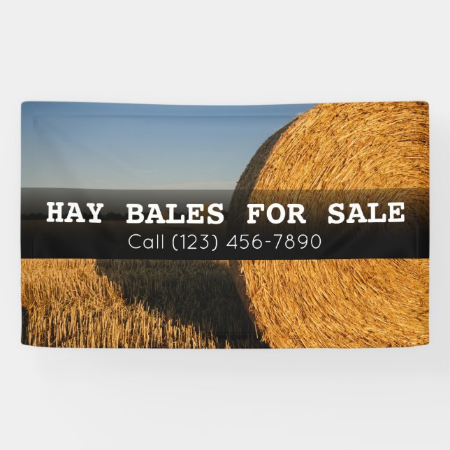 Advertise Hay Bales For Sale Farm Business Banner (Horizontal)