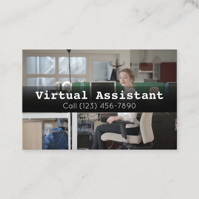 Advertise Virtual Assistant Gig Business Card (Front)