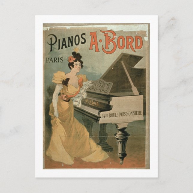 Advertisement for 'A. Bord Pianos, Paris' (colour Postcard (Front)