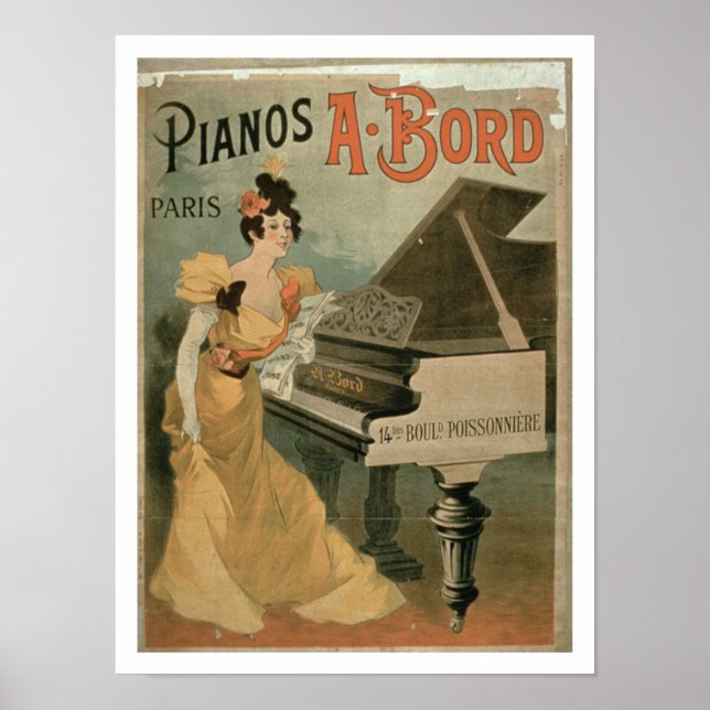 Advertisement for 'A. Bord Pianos, Paris' (colour Poster (Front)
