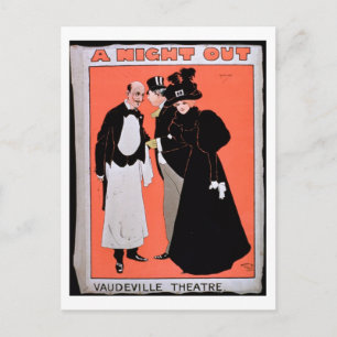 Advertisement for 'A Night Out', at the Vaudeville Postcard