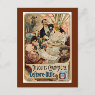 Advertisement for Champagne Biscuits Postcard