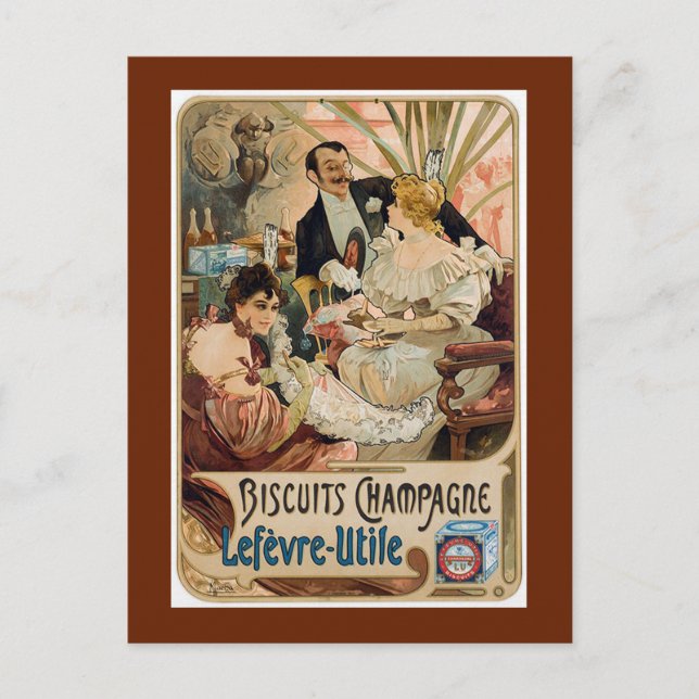 Advertisement for Champagne Biscuits Postcard (Front)