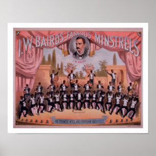 Advertisement for 'I.W. Bairn's Famous Minstrels' Poster