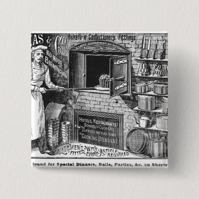 Advertisement for Lomas and Co. 2 Inch Square Button (Front)
