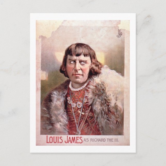 Advertisement for 'Louis James as Richard III' (co Postcard (Front)
