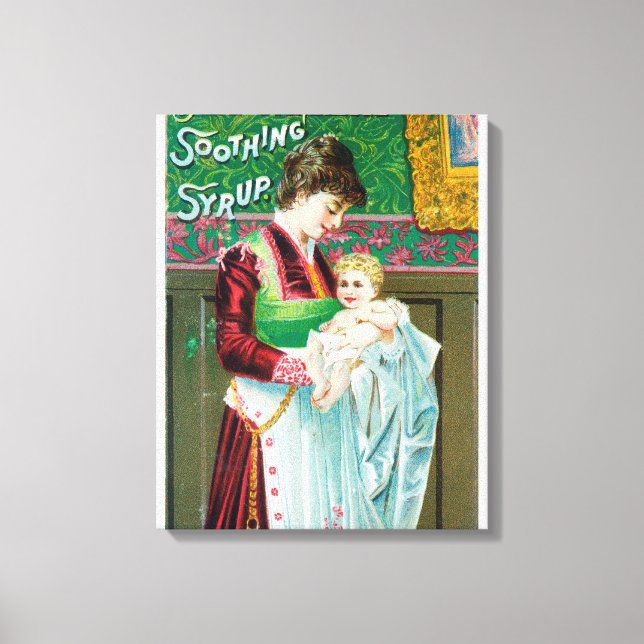 Advertisement for Mrs Winslows Soothing Syrup Canvas Print (Front)