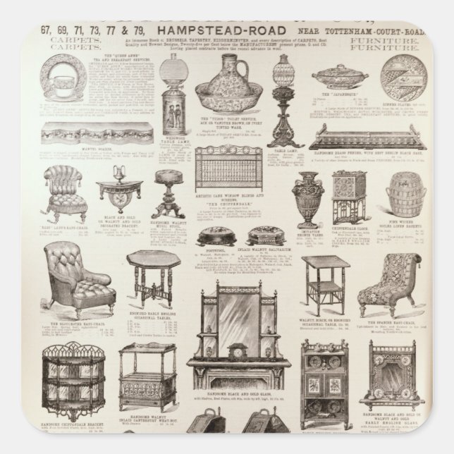 Advertisement for Oetzmann & Co. Square Sticker (Front)