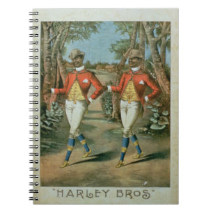 Advertisement for the 'Harley Brothers' (colour li Notebook