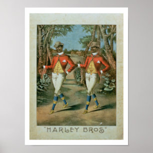 Advertisement for the 'Harley Brothers' (colour li Poster