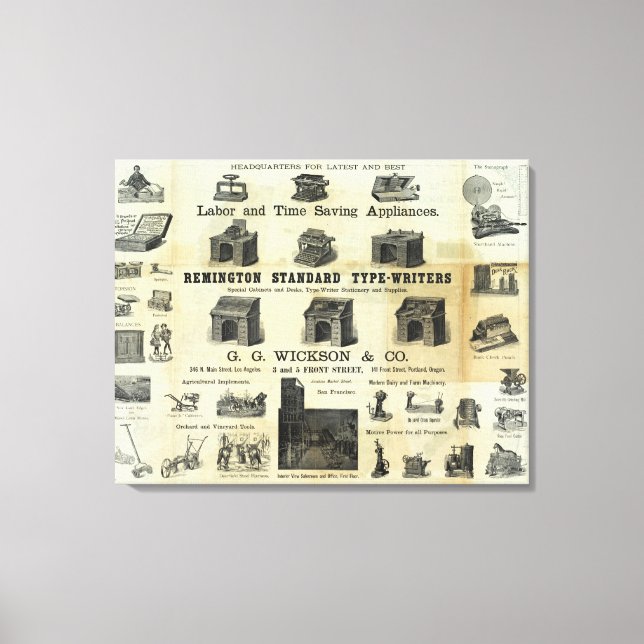 Advertisement with Guide Map Canvas Print (Front)