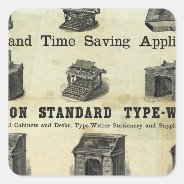 Advertisement with Guide Map Square Sticker (Front)