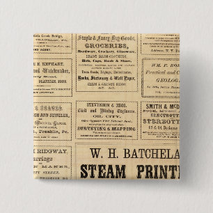 Advertisements for oil 2 inch square button
