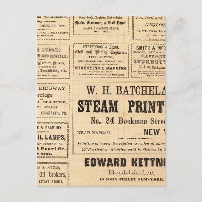 Advertisements for oil postcard (Front)