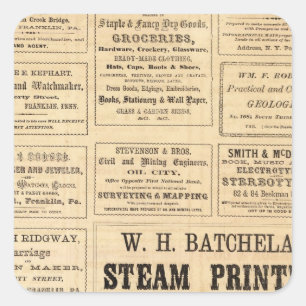 Advertisements for oil square sticker