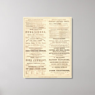 Advertisements for twelve companies, canvas print