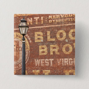 Advertisements on side of building 2 inch square button