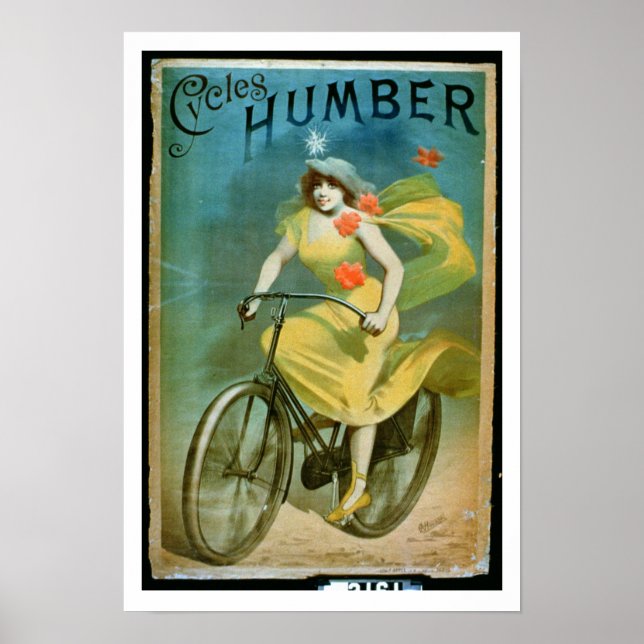 Advertising for 'Humber Cycles' (colour litho) Poster (Front)