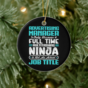Advertising Manager Job Title Profession Skills Ceramic Ornament