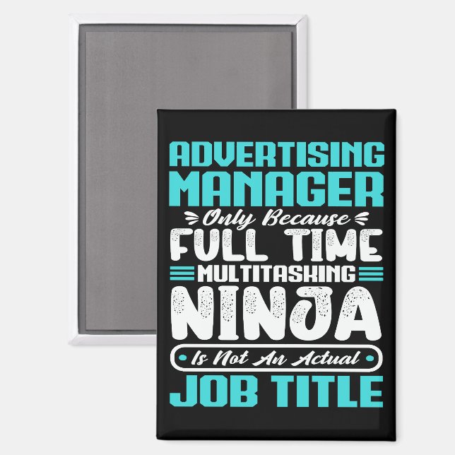 Advertising Manager Job Title Profession Skills Magnet (Front/Back)