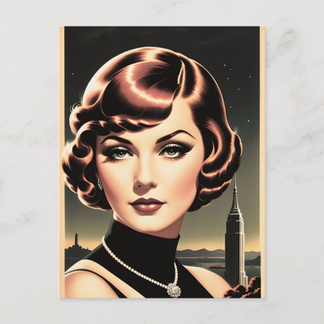Advertising postcard for a vintage hairdresser (Front)