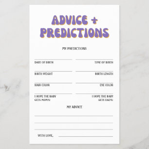 Advice and predictions Retro Vintage Baby Shower Flyer