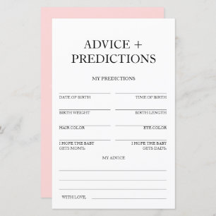 Advice and Predictions Travel Baby Shower Game