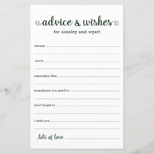 Advice and Wishes