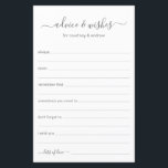 Advice and Wishes<br><div class="desc">These simple, grey and white, modern, minimal, handwritten script Advice & Wishes sheets are perfect to have bridal shower, rehearsal dinner or wedding guests fill out for the happy couple. People will love having the prompts - they make it so easy to leave loving words of advice and well wishes....</div>