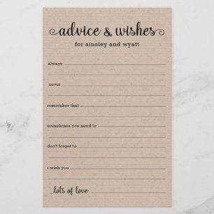 Advice and Wishes 