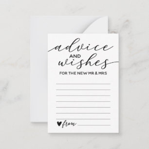 Advice And Wishes Card For The New Mr And Mrs
