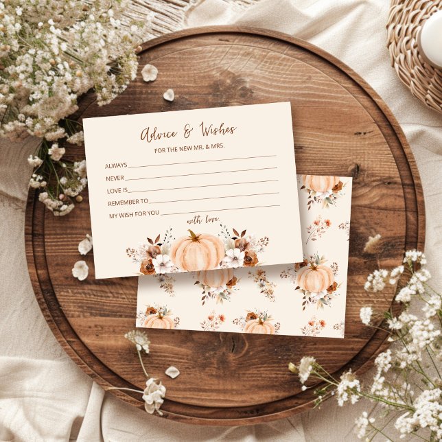 Advice and Wishes Fall Pumpkin Bridal Shower Card (Creator Uploaded)