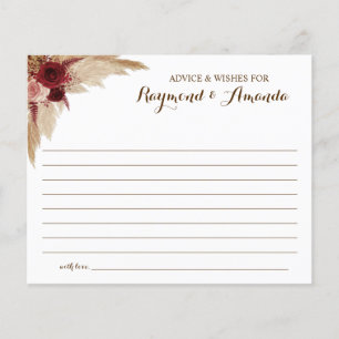 Advice and Wishes for Couple Bridal Shower card